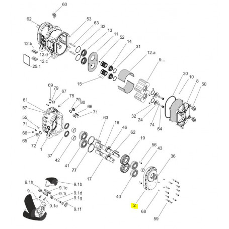 Flasque du corps de transmission - FONTE 0.6025 -  Série PL/HPL