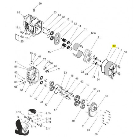 Joint torique de corps 250x7 - NBR - Série PL/HPL