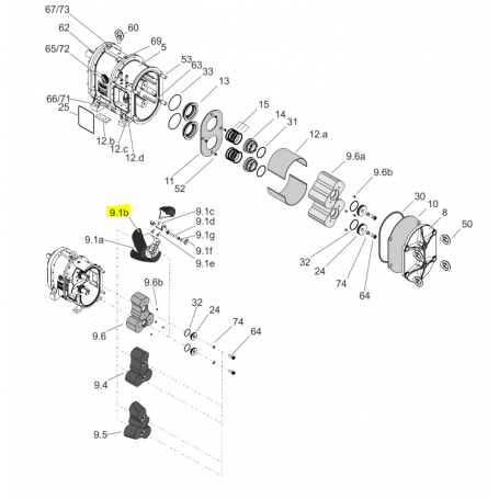 Embout de tri-lobe hélicoïdal- droit - NBR - Série CL260