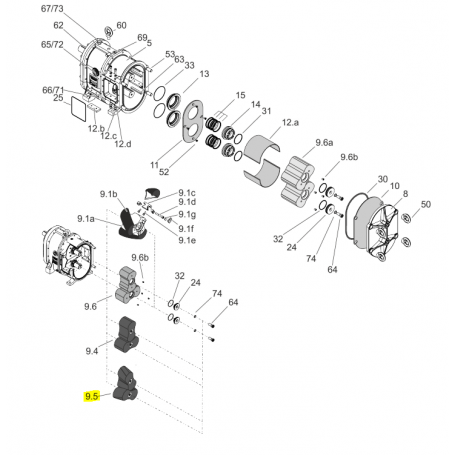 Bi-lobe hélicoïdal optimum- gauche - NBR - Série CL260