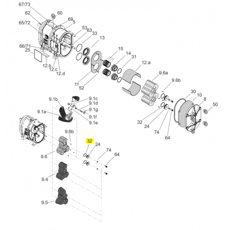 Joint torique de rondelle d'arbre - 67x4 - EPDM - Série CL/FL/HCL/HFL