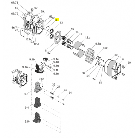 Joint torique du support de G.F - EPDM - Série CL V4
