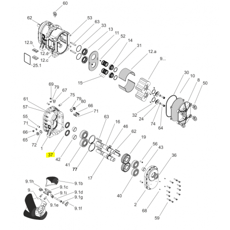 Joint à double lèvre - 70x95x10 - FPM - Série CL/HCL