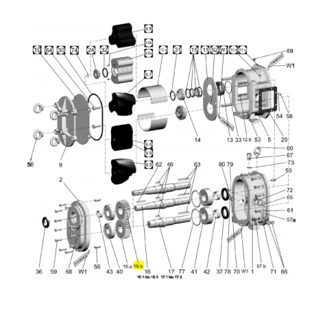 Engrenage inférieur - ACIER 1.7225 -  Série PL