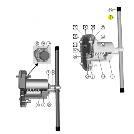 Manivelle - INOX 1.4301 - Série PL Variodeckel