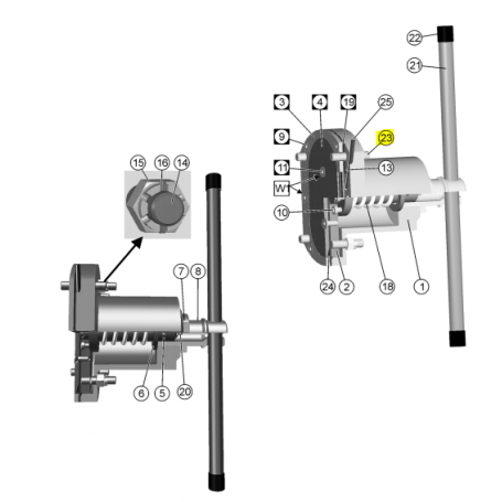 Goujon M16x55 - ACIER - Série PL Variodeckel