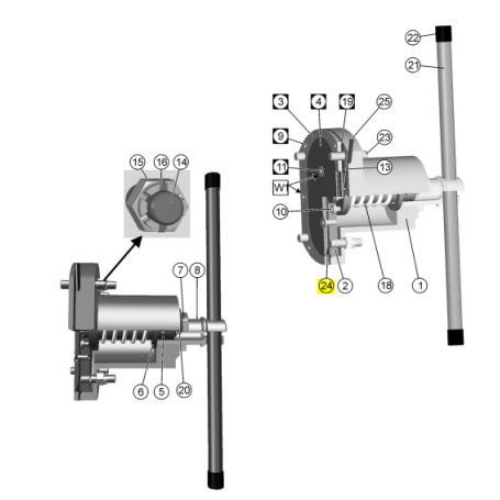 Joint torique 224x6 - FEP/FPM - Série PL Variodeckel