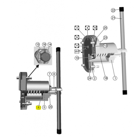 Tête de piston - ACIER 1.0037 - Série PL Variodeckel