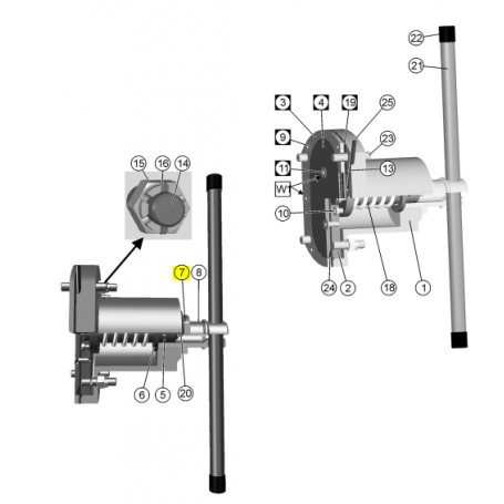 Contre écrou M56x2 - ACIER 1.0037 - Série PL Variodeckel