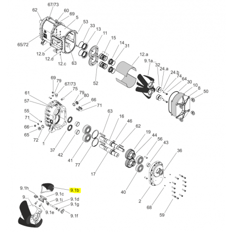 Embout de tri-lobe hélicoïdal gauche - NBR - Série FL1036