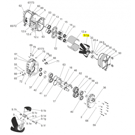 Noyau de tri-lobe hélicoïdal gauche - ACIER 1.7225 traité - Série FL1036
