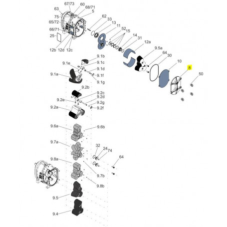 Flasque avant à ouverture rapide - FONTE - Série FL/HFL