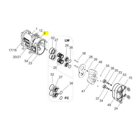 Flasque du corps de transmission - FONTE 0.6025 - Série AN