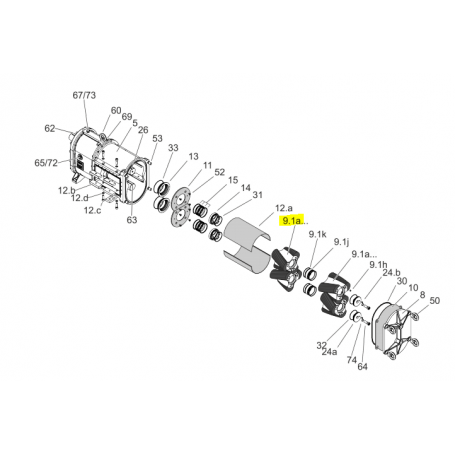 Noyau de tri-lobe hélicoïdal gauche - FONTE 0.7040 - Série EL1550