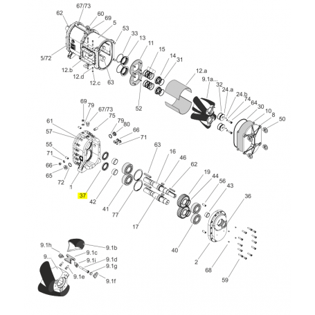 Joint à double lèvre 100x120x13 - NBR - Série EL