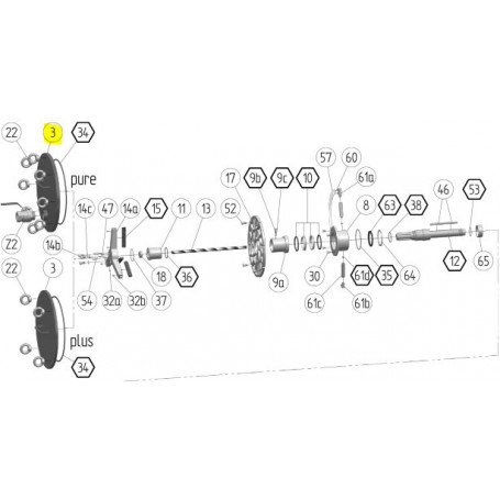 Flasque avant avec poignées - INOX 1.4301 - Série P300 plus