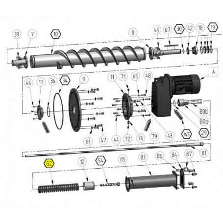 Ressort de tension - 460mm/diam 68mm - Série RC30/RC50