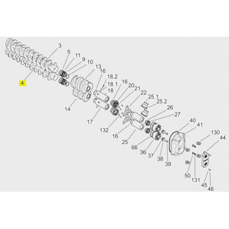 Vis de convoyage gauche - INOX 1.4301 - Série Powerfeed Twin