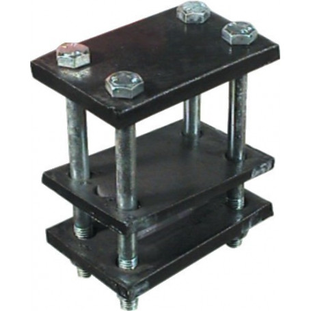 Bride 3 plaques dent 40X40 chassis 100X100 boulon M16