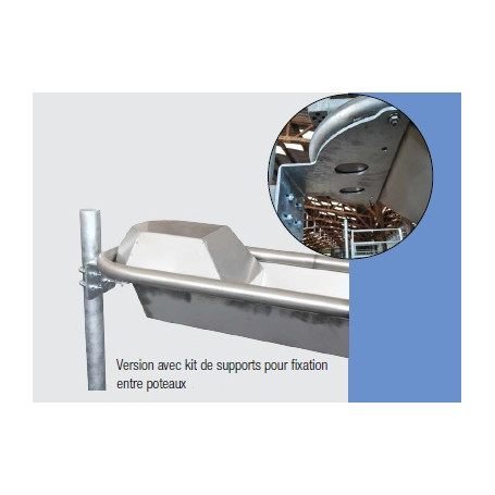 Kit de support fixation entre poteaux pour abreuvoir arrondi  SUEVIA