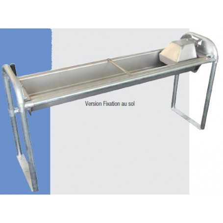 Abreuvoir basculant cuve plate 2M avec kit pieds de fixation au sol INOX SUEVIA