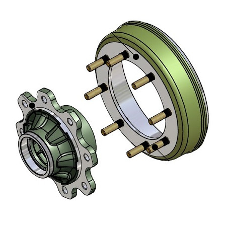 Moyeu d'essieu agraire 110X130, 8008 FF tambour Ø350X60