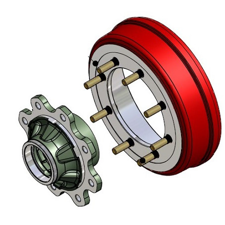 Moyeu d'essieu agraire 110X130, 8008 FF tambour Ø400X80