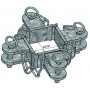 Bride galva quadruple pour poteau carré 100 mm