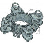 Bride galva quadruple pour poteau rond Ø102 mm