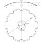 Disque crènelé Ø580X5  4 trous adaptable POTTINGER AGRIPOWER