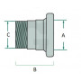 Raccord femelle 89/3" type BAUER avec filetage (longueur 110mm)