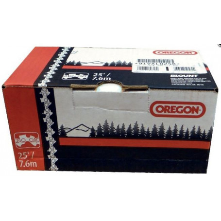 Chaine tronçonneuse demi-ronde OREGON 91VXL /pas 3/8"LP / jauge .050"(1.3mm) - rouleau 25 pieds