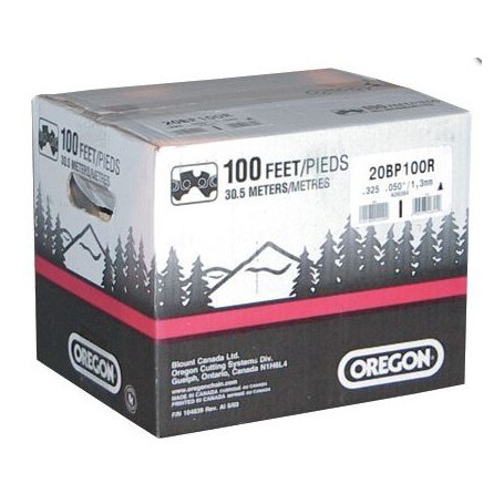 Chaine tronçonneuse demi-ronde OREGON 25AP /pas 1/4" / jauge .050"(1.3mm) - rouleau 25 pieds