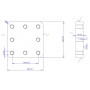 Platine à boulonner 8 trous EA 145X145