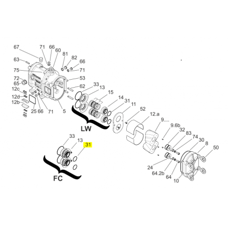 Joint torique de grain tournant - 44x2.5 - NBR - Série AN