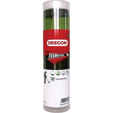 Brins de fil nylon denté Techni-blade Ø6mm de longueur 26cm OREGON pour débroussailleuse (tube de 205 brins)