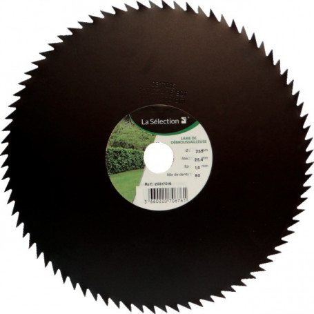 Lame/disque de débroussailleuse 80 dents (largeur de coupe 250mm) épaisseur 1.6mm