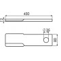 Lame de gyrobroyeur 80x12x450 Ø35 mm plate réversible type QUIVOGNE