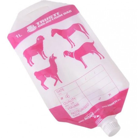 Poche à colostrum 1 litre Trusti pour agneaux/chevreaux (Lot de 10)
