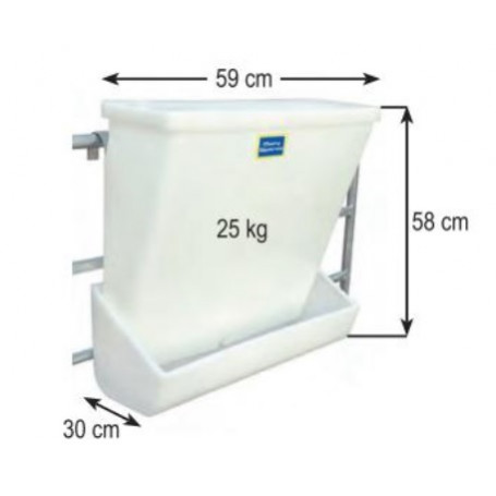 Trémie plastique 40L aliments pour veaux