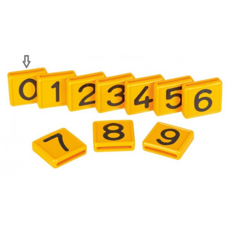 Plaquette plastique numéro "0" pour collier d'identification bovin