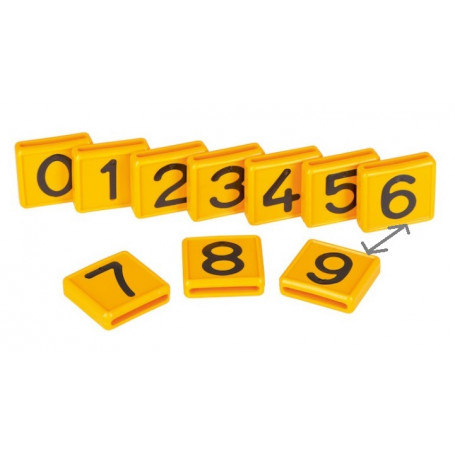 Plaquette plastique numéro "6/9" pour collier d'identification bovin