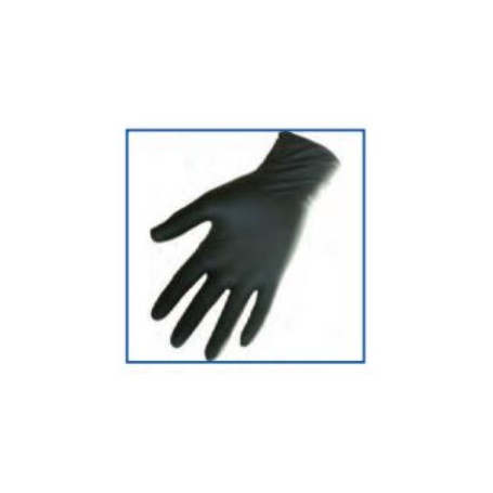 Gants de traite nitrile noir poignet court MILKERS taille S (boite de 100)