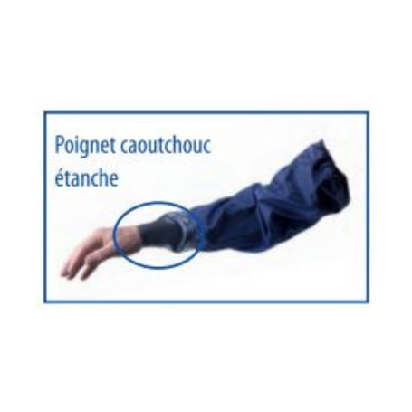 Manchette avec poignet caoutchouc étanche DRYTEX bleu marine taille XL ( la paire)