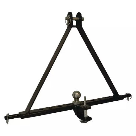 Triangle d'attelage Cat.2 long. 812 mm 9 trous avec chappe et boule d'attelage