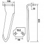 Dent de herse gauche 100x15x320 estampée moulée RH115 type SIMOS AGRAM 47-209041