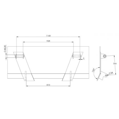 Chape D'Attelage à Souder LEM 108x60mm - Pièce Remorque Avec Axe 10mm