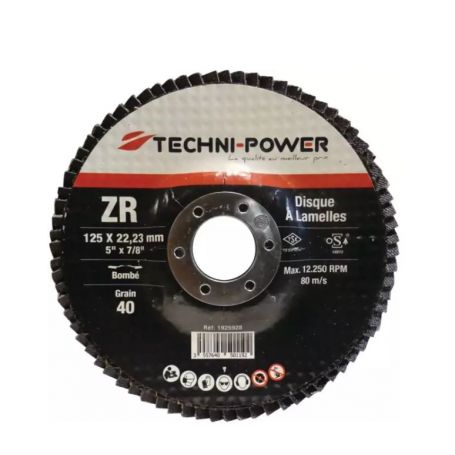 DISQUE A LAMELLES 125X1 GR40 ZIRCO.TECHNI POWER