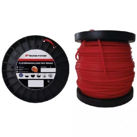 Fil nylon carré Ø3mm TECHNI-POWER (88M)