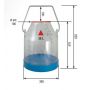 POT A LAIT TRANSPARENT 30L AVEC COUVERCLE BLOQUANT 2 EMBOUTS BOVIN